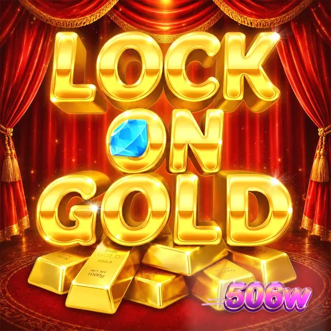 Interface do jogo de slot Lock On Gold com tema de luxo e barras de ouro