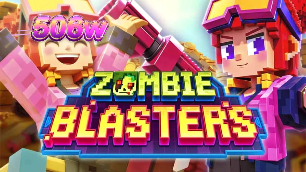 Interface do slot Zombie Blasters com temática de apocalipse zumbi